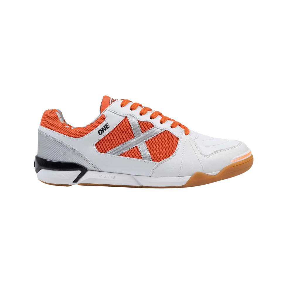 Chuteira Futsal One Laranja / Prata