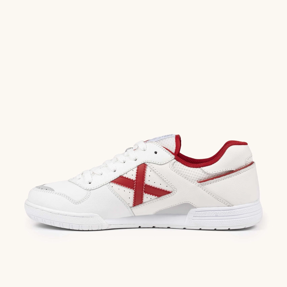 Miniatura 2.0 de Chuteira Futsal Continental V2 Branco/Vermelho Munich
