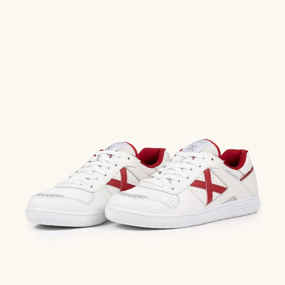 Miniatura 4.0 de Chuteira Futsal Continental V2 Branco/Vermelho Munich