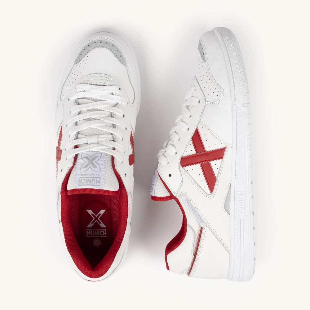 Miniatura 5.0 de Chuteira Futsal Continental V2 Branco/Vermelho Munich